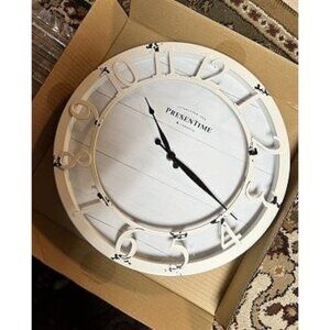 New 10" Farmhouse Series Wall Clock, Shiplap Style, Raised 3D Arabic Numeral